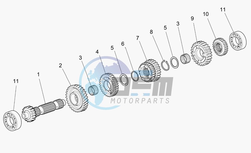 Primary gear shaft