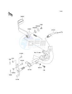 KSV 700 B [KFX 700] (B6F-B9F) B6F drawing BRAKE PEDAL