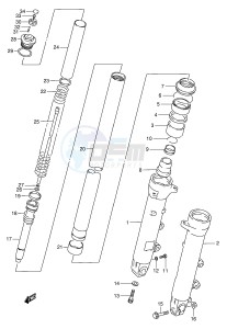 GSX750F (E2) drawing FRONT DAMPER (MODEL K L M N P R)