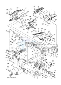 XP500A T-MAX 530 (2PWC) drawing REAR ARM & SUSPENSION