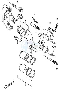 DR350 (V-W-X) drawing FRONT CALIPER