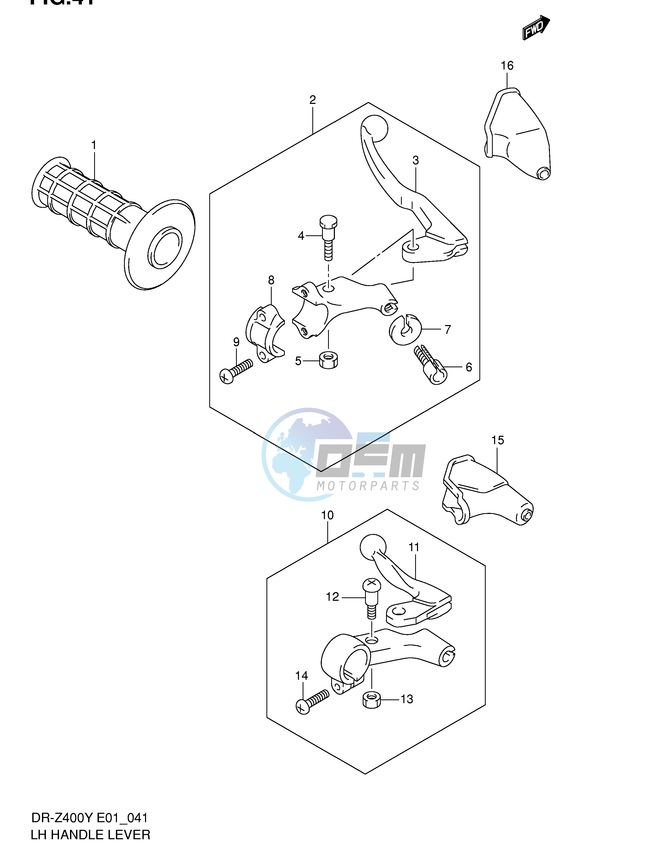 LEFT HANDLE LEVER (DR-Z400Y K1 K2 K3 K4 E1)