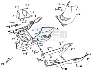 X'PRO 50 (45 KM/H) (AE05W4-FR) (L4-M1) drawing BOTTOM PLATE / FRAMECOWLING