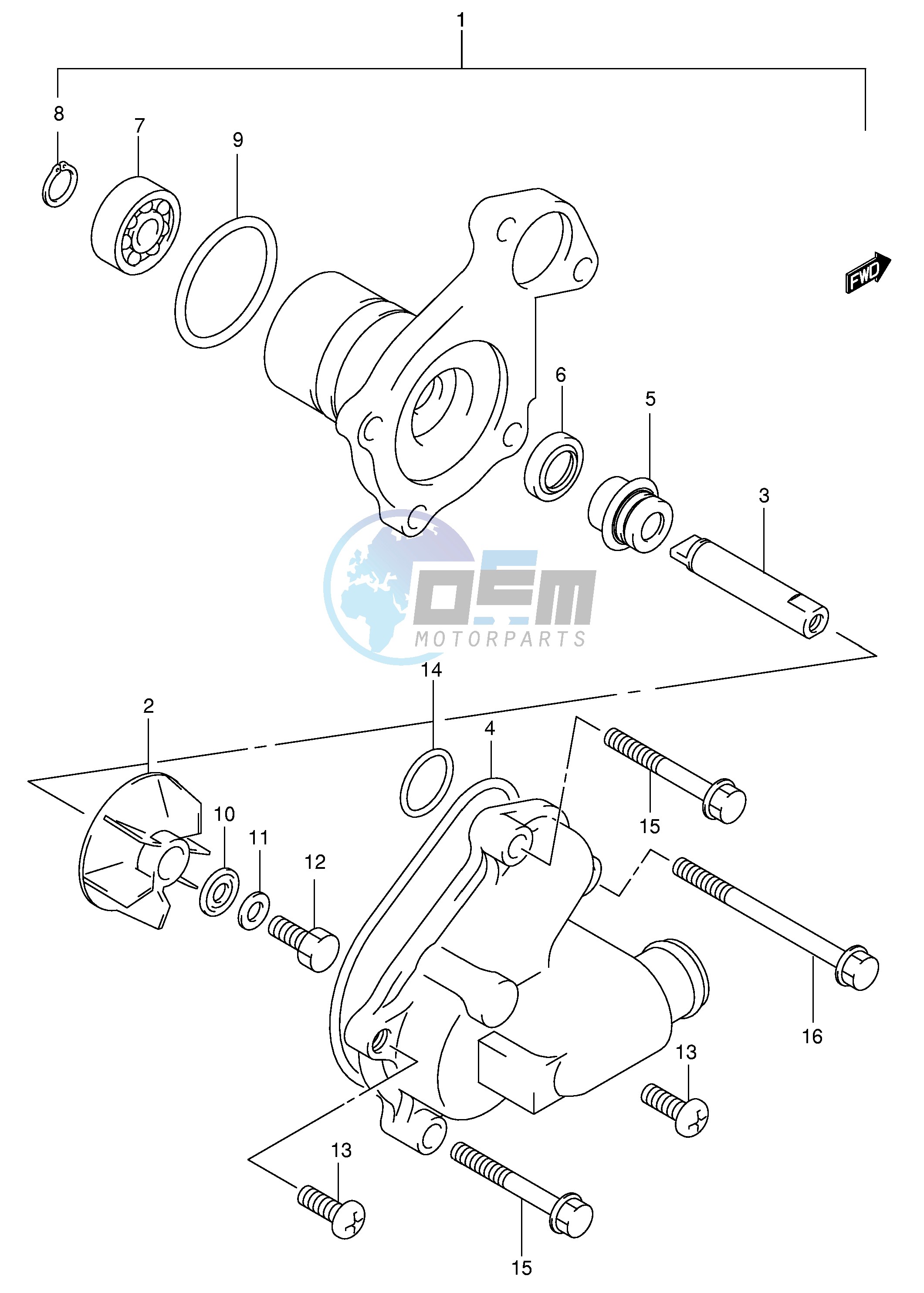 WATER PUMP (MODEL X Y,MODEL Y P37 K2 P37)