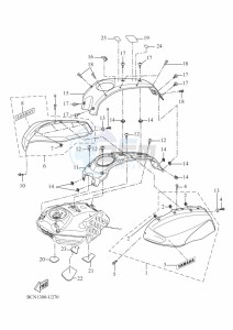 XSR700 MTM690D (BJX2) drawing FUEL TANK 2