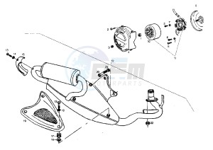 GP 1 - 50 cc drawing FLYWHEEL-EXHAUST