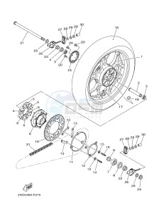 YZF-R3 YZF-R3A 321 R3 (B023 B024) drawing REAR WHEEL