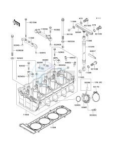 ZX 1100 D [NINJA ZX-11] (D1-D3) [NINJA ZX-11] drawing CYLINDER HEAD