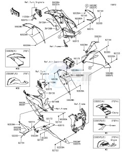 NINJA ZX-6R ABS ZX636FGFA GB XX (EU ME A(FRICA) drawing Cowling Lowers