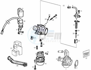 ATLANTIS BULLET - 50 cc VTHAL1AE2 Euro 2 2T AC ESP drawing Carburetor (Positions)