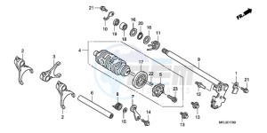 CBR1000RRA UK - (E / HRC MKH) drawing GEARSHIFT DRUM