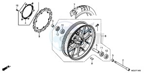 CB500XAE CB500X ABS UK - (E) drawing FRONT WHEEL