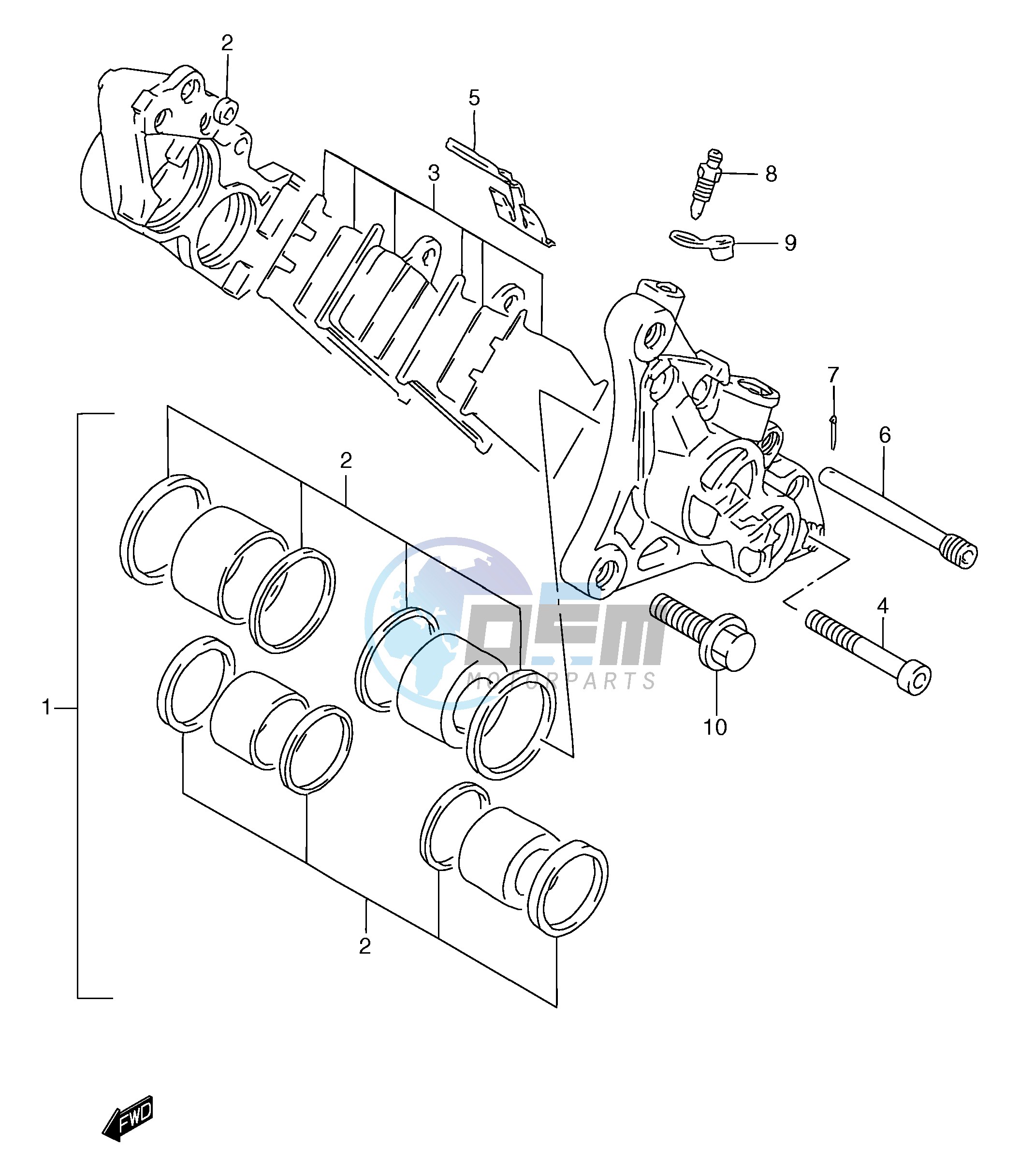 FRONT CALIPER (GSF1200T V W X Y ST SV SW SX SY)