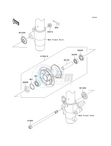 KX 100 A [KX100 MONSTER ENERGY] (A6F - A9FA) D8F drawing FRONT HUB