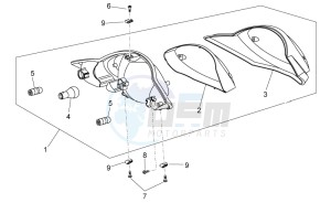 Scarabeo 125-200 ie Light drawing Taillight