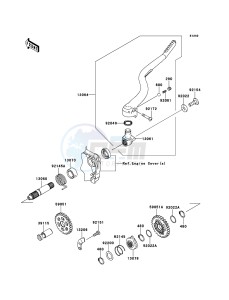 KX250F KX250ZEF EU drawing Kickstarter Mechanism