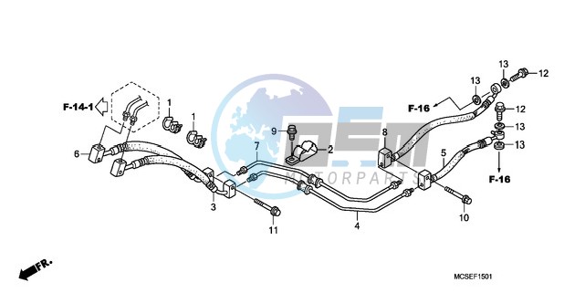 REAR BRAKE HOSE (ST1300A)