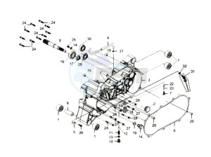 TRACKRUNNER 180 drawing CRANKCASE COVER LEFT