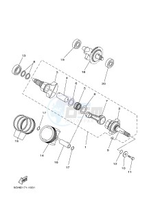 YFM450FWA YFM450DF GRIZZLY 450 IRS (1CUR) drawing CRANKSHAFT & PISTON