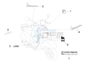 LX 50 4T-2V 25Kmh NL drawing Plates - Emblems