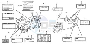 GL1500SE GOLDWING SE drawing CAUTION LABEL (1)