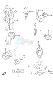 DF 9.9B drawing Sensor/Switch Tiller Handle w/Power Tilt