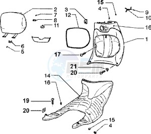 Zip 125 4T drawing Front glove compartment - Rubber mat