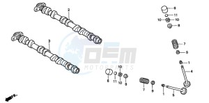 CB600F2 CB600F drawing CAMSHAFT/VALVE