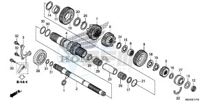 VFR1200XDC drawing TRANSMISSION (VFR1200XD) (MAINSHAFT)