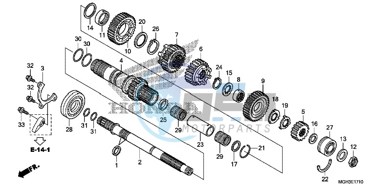 TRANSMISSION (VFR1200XD) (MAINSHAFT)