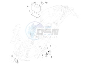 BEVERLY 300 IE ABS E4 (APAC) drawing Remote control switches - Battery - Horn