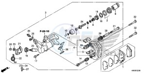 TRX500FM6F TRX500FM Australia - (U) drawing REAR BRAKE CALIPER