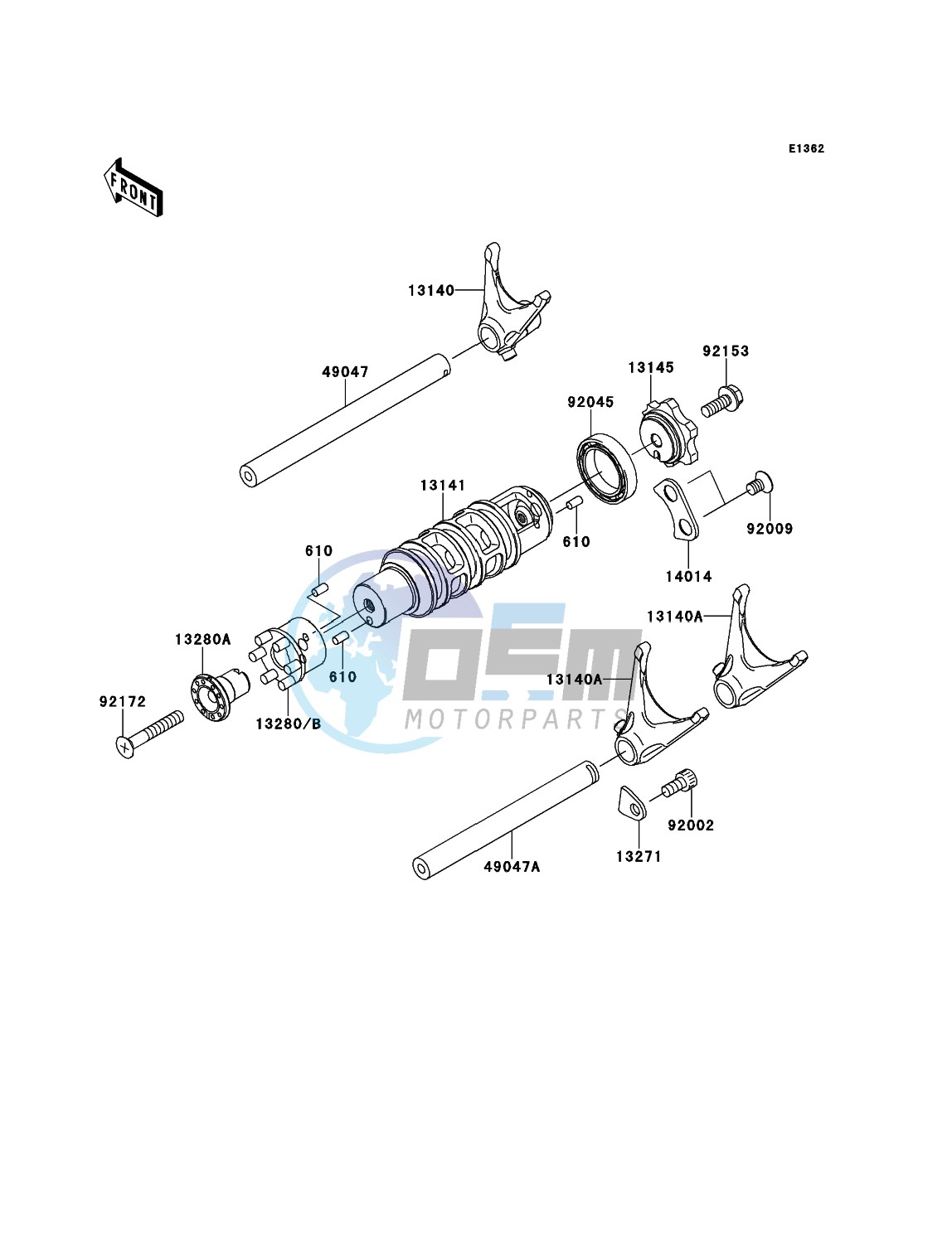 Gear Change Drum/Shift Fork(s)