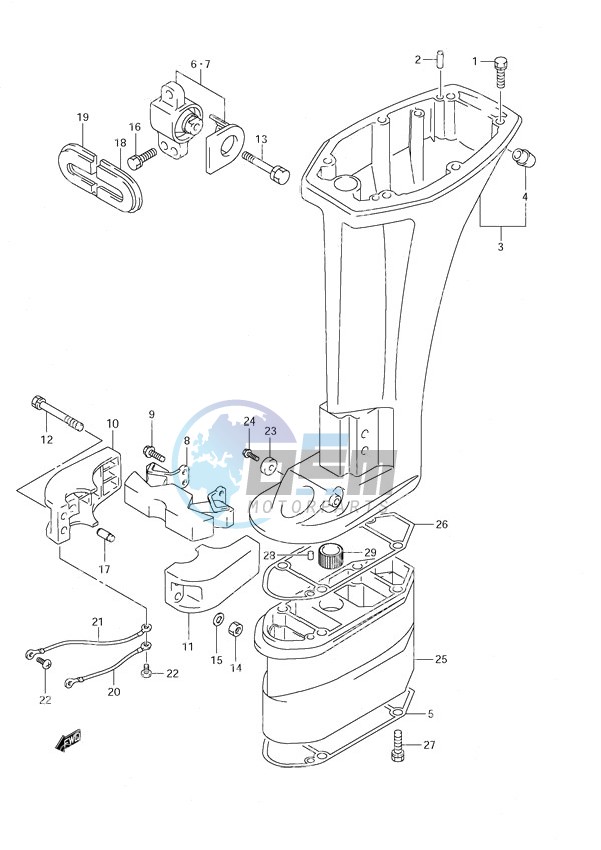 Drive Shaft Housing - Power Tilt/Tiller Handle