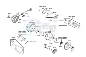 DOWNTOWN 125 I Italy drawing Starting Motor - Oil Pump