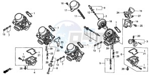 CB600F CB600S drawing CARBURETOR (COMPONENT PARTS) (2)