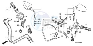 CB600F39 Spain - (SP / ST 25K) drawing HANDLE LEVER/SWITCH/ CABLE