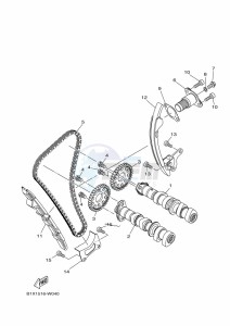 YZF320-A YZF-R3 (B2X9) drawing CAMSHAFT & CHAIN