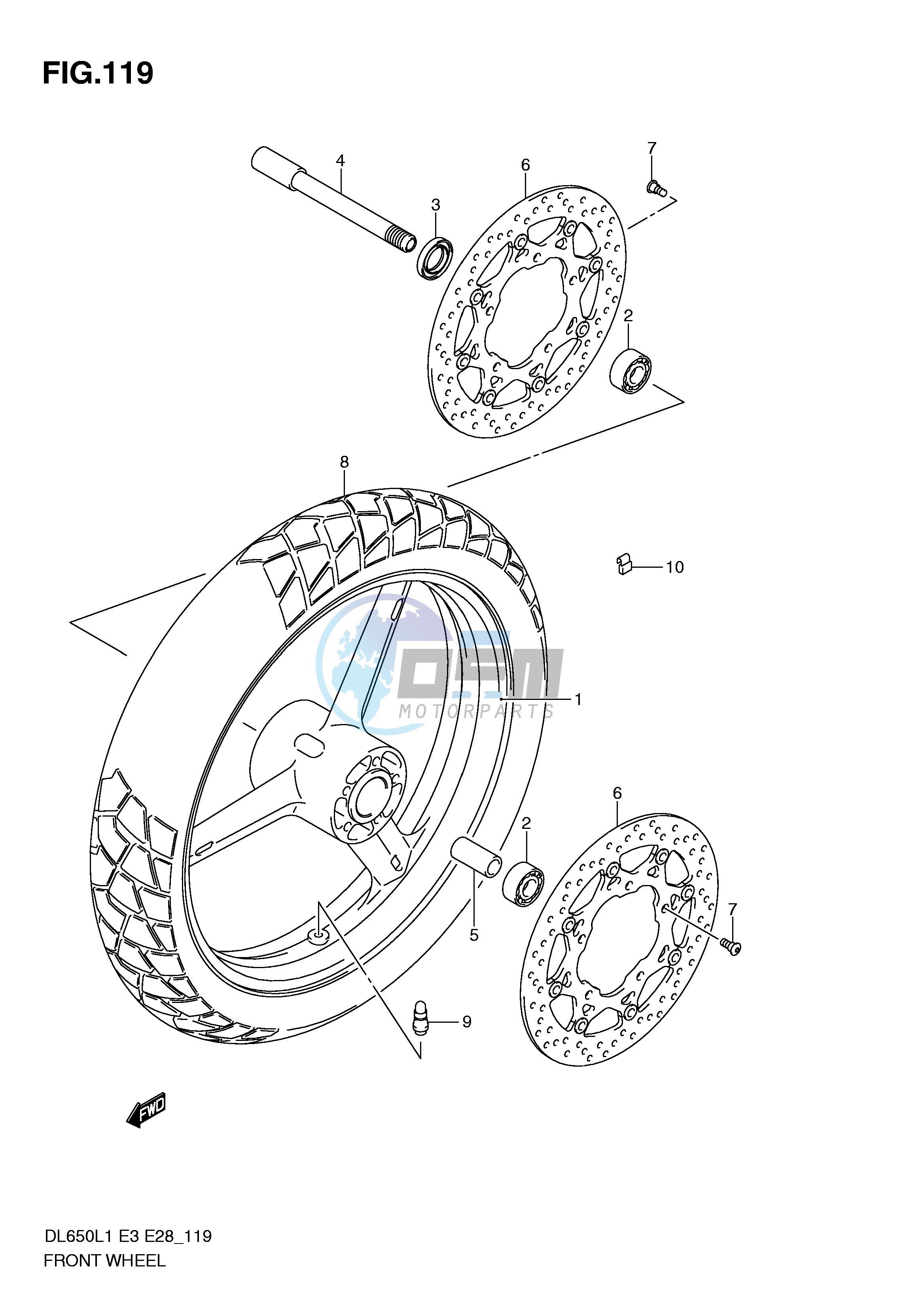 FRONT WHEEL (DL650L1 E28)