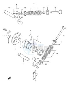 AN125 (E2) Burgman drawing CAM SHAFT VALVE