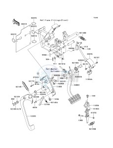 KRF 750 J [TERYX 750 FI 4X4 LE] (J9FA) J9FA drawing BRAKE PEDAL_THROTTLE LEVER