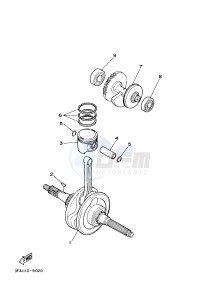 YFM125A YFM125GB GRIZZLY 125 (1PY2 1PY3 1PY1) drawing CRANKSHAFT & PISTON