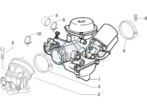 Runner 125 VX 4t SC (UK) UK drawing Carburettor assembly - Union pipe