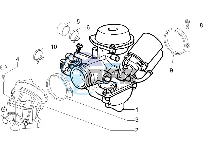 Carburettor assembly - Union pipe