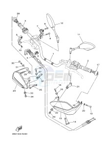 XT1200Z (2BS1 2BS2) drawing STEERING HANDLE & CABLE