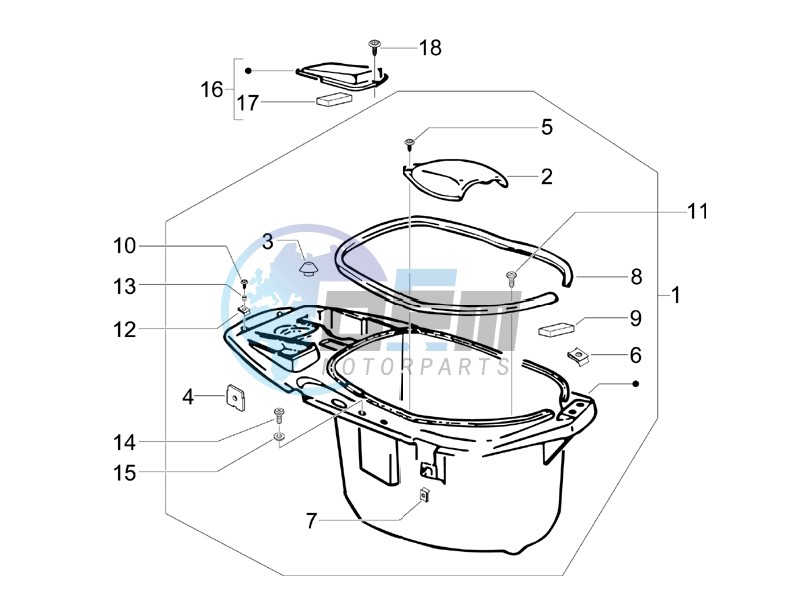 Helmet box - Undersaddle