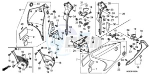 VFR1200FDD VFR1200F Dual Clutch UK - (E) drawing MIDDLE COWL