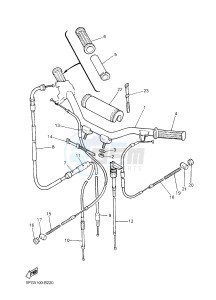 PW50 (2SAE) drawing STEERING HANDLE & CABLE