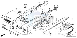 CBF500 drawing SWINGARM