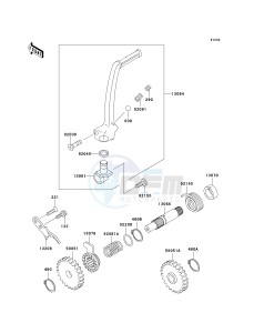 KX 65 A [KX65] (A1-A5) [KX65] drawing KICKSTARTER MECHANISM